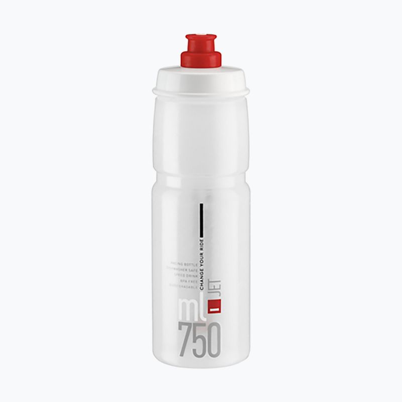 Cyklistická fľaša Elite Jet 750 ml číra/červené logo