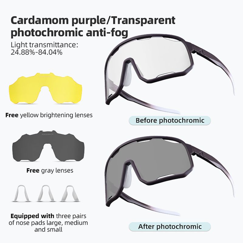 Slnečné okuliare Rockbros 14210010 Photochromic purple/transparent/yellow/clear 2