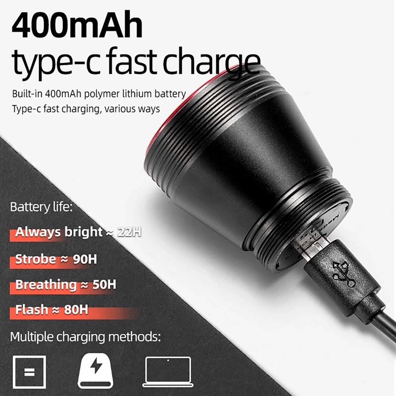 Zadné svetlo na bicykel Rockbros TL907Q50 Taillight 60 Lumen black 8