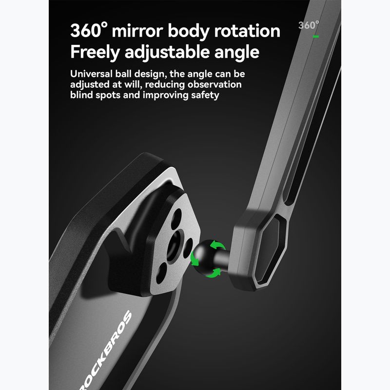 Cyklistické zrkadlo Rockbros 260004001 Anti-Glare Rearview Mirror-Left black 3