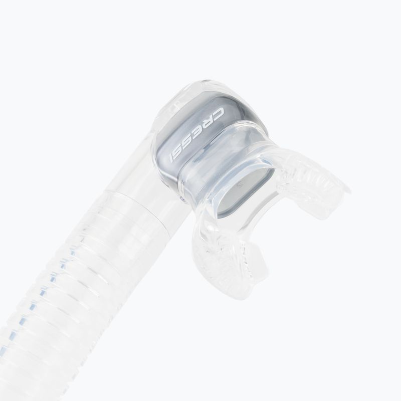 Cressi Dry číry strieborný šnorchel ES259 3