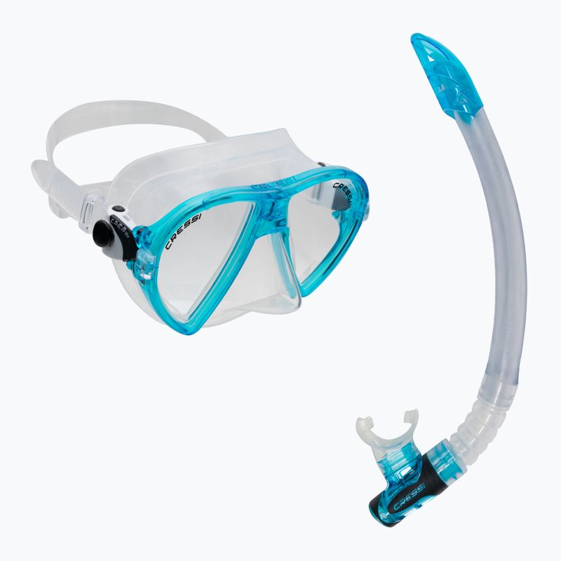 Šnorchlovací set Cressi maska Ocean + šnorchel Gamma číro modrý DM1000113