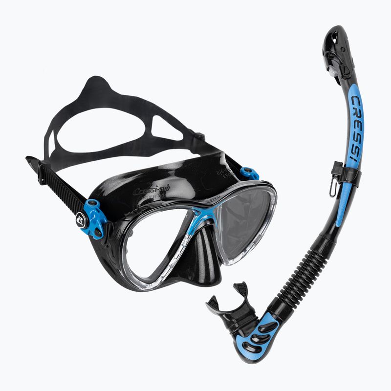 Potápačský set Cressi Big Eyes Evolution + Alpha Ultra Dry black/blue