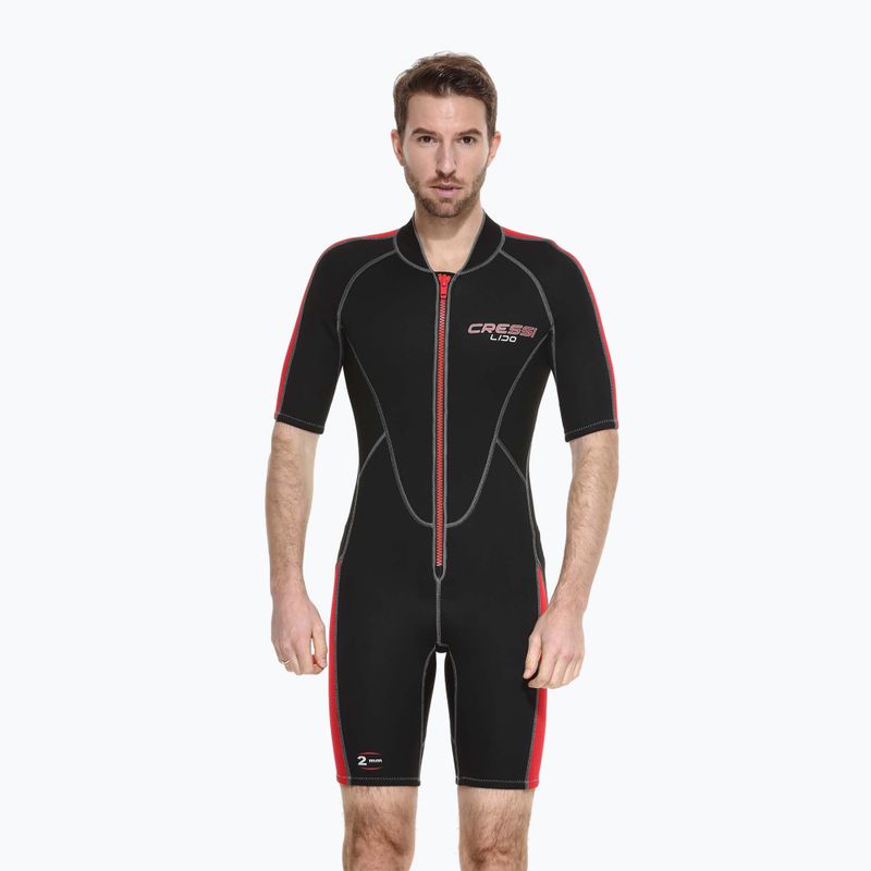 Pánsky neoprénový oblek Cressi Lido Shorty 2 mm black/red