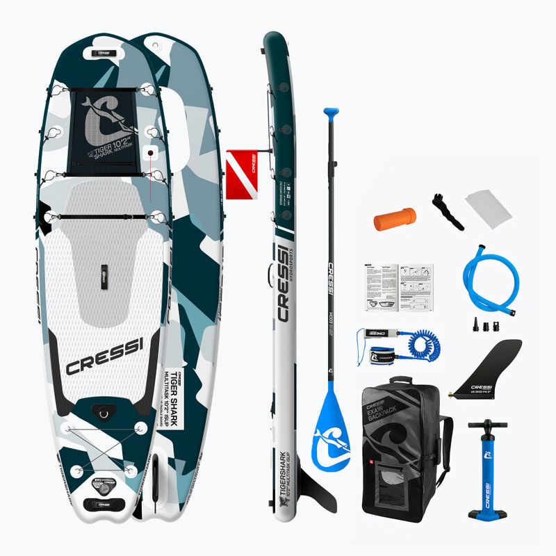 SUP doska Cressi Tiger Shark Multitask iSUP 10'2" sivá NA041025
