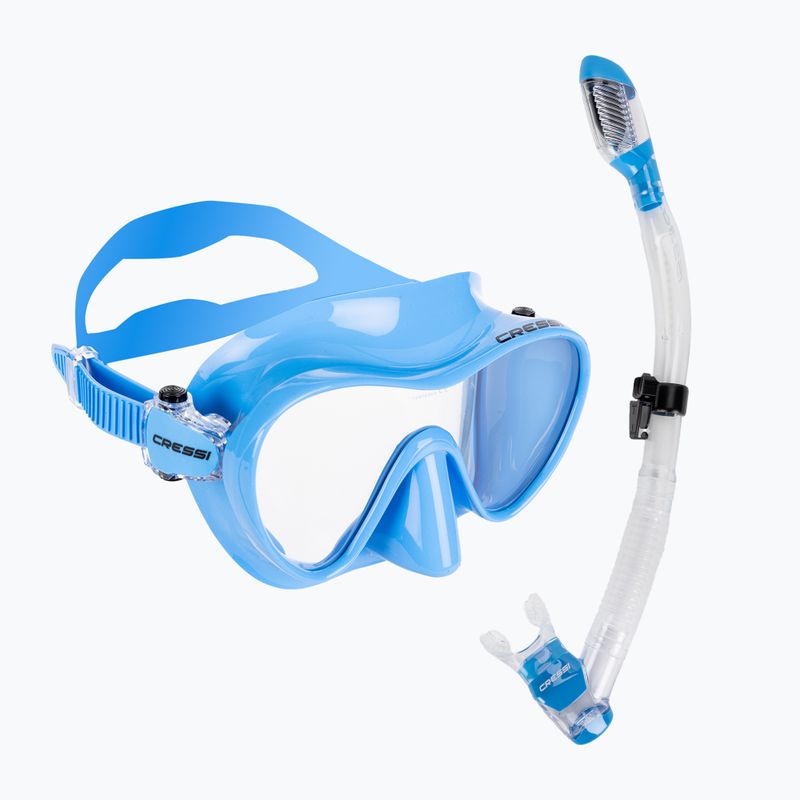 Potápačský set Cressi F1 + Supernova Dry modrý kov