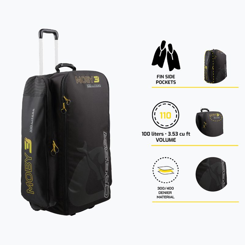 Cestovná taška Cressi Moby 3 100 l black/yellow 7