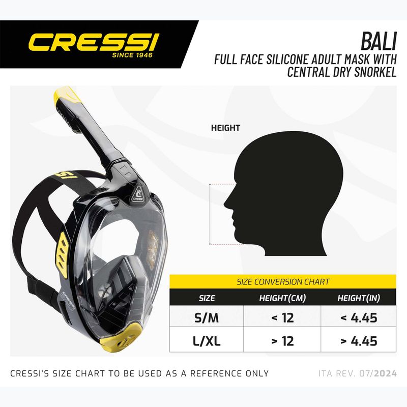 Šnorchlovacia maska Cressi Bali Full Face black/grey 6