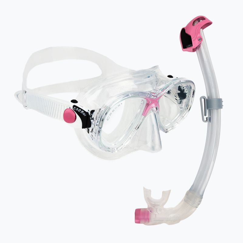 Potápačská súprava Cressi Marea + Seal Dry Jr clear/pink