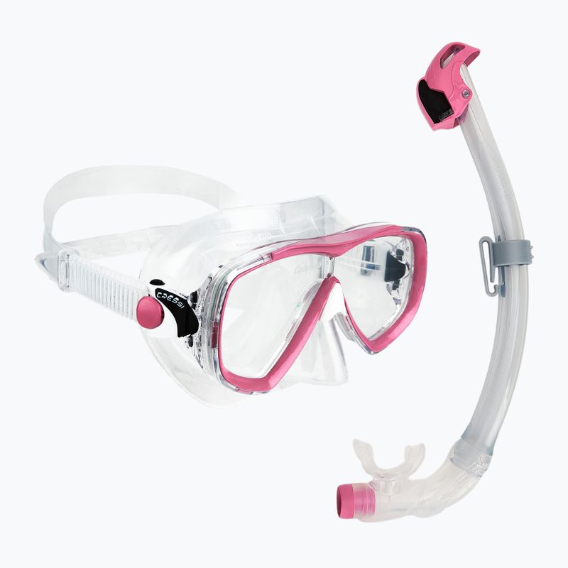 Potápačská súprava Cressi Estrella + Seal Dry clear/pink