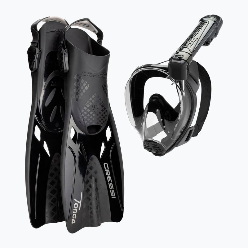 Potápačská súprava Cressi Baron + Tonga black/black/black