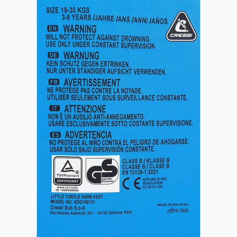 Detská plávacia vesta Cressi Little Turtle yellow/azure 4
