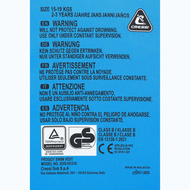 Detská bezpečnostná vesta Cressi Froggy azure/yellow 4