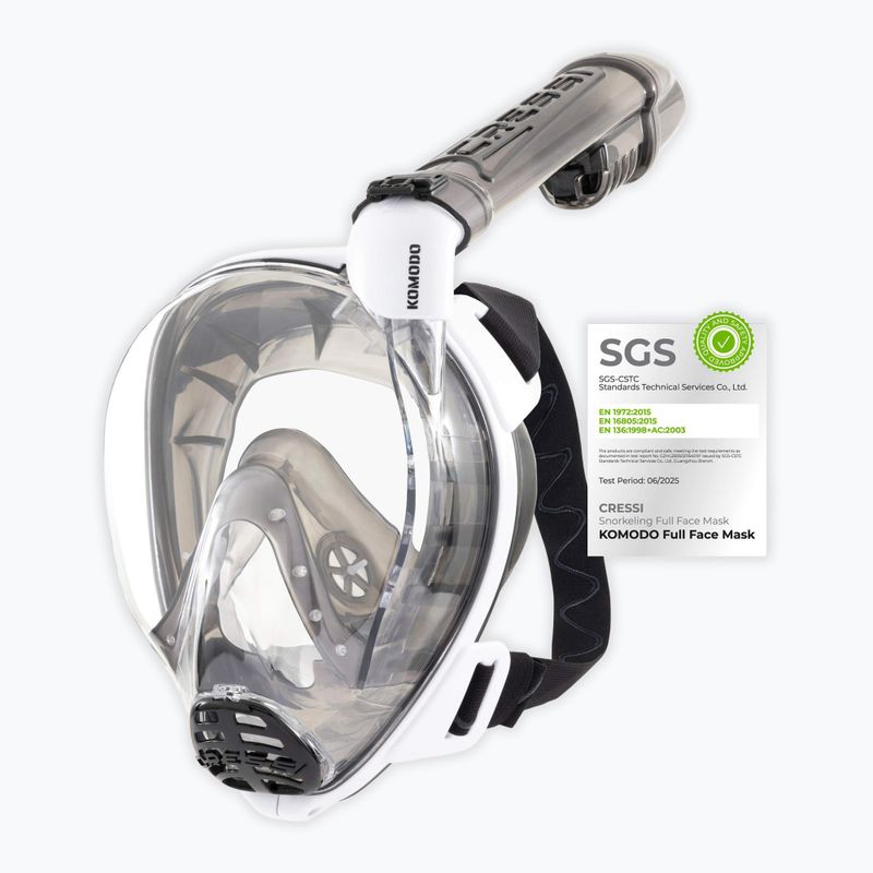 Celotvárová maska na šnorchlovanie Cressi Komodo Full Face white/black 2