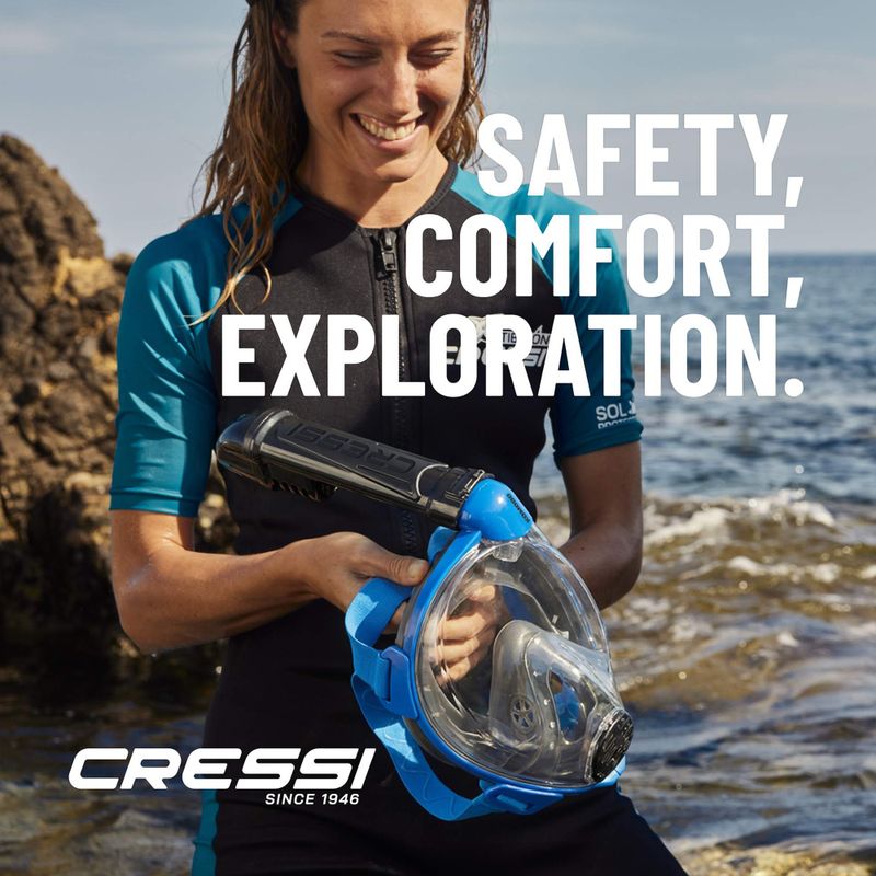 Celotvárová maska na šnorchlovanie Cressi Komodo Full Face blue/black 14