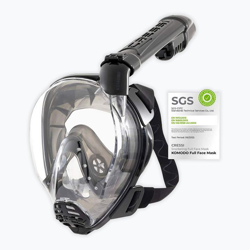 Celotvárová maska na šnorchlovanie Cressi Komodo Full Face black/black 2