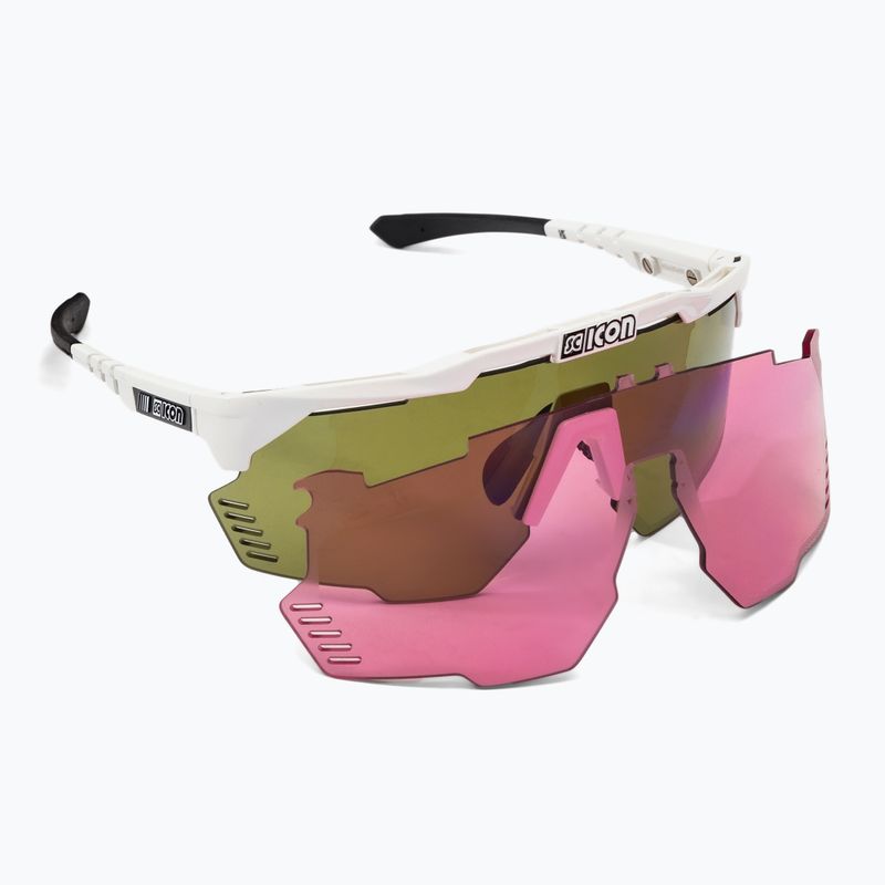 SCICON Aeroshade Kunken white gloss/scnpp green trailové cyklistické okuliare EY31150800
