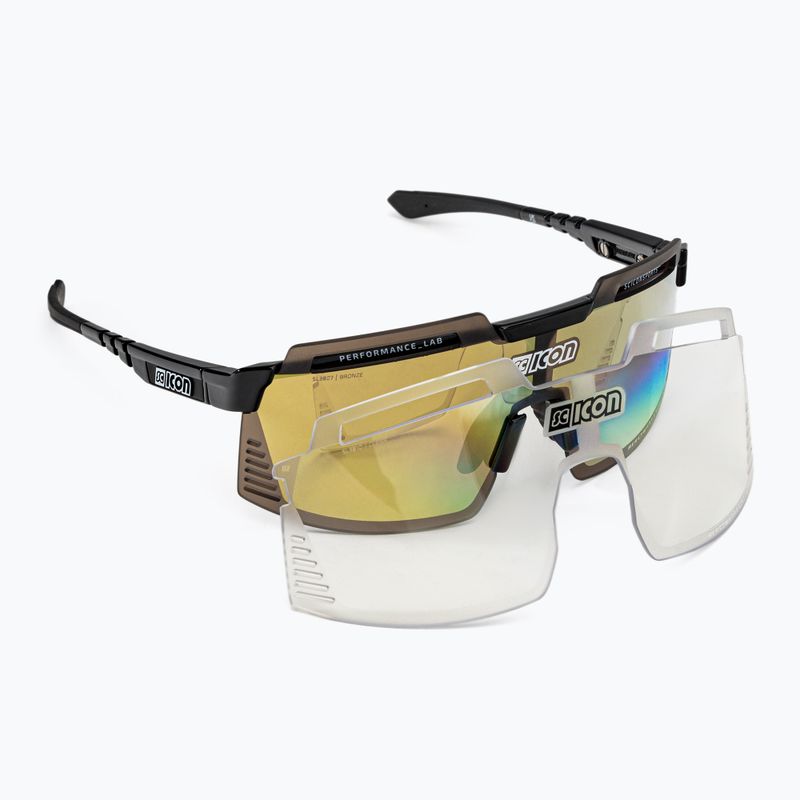 Cyklistické okuliare SCICON Aerowatt Foza čierny lesk/scnpp multimirror bronz EY38070200