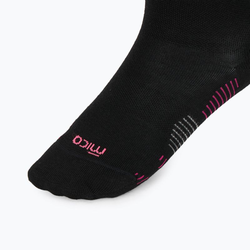 Dámske lyžiarske ponožky Mico Light Weight Superthermo Natural Merino Ski black/fluorescent fuchsia 3