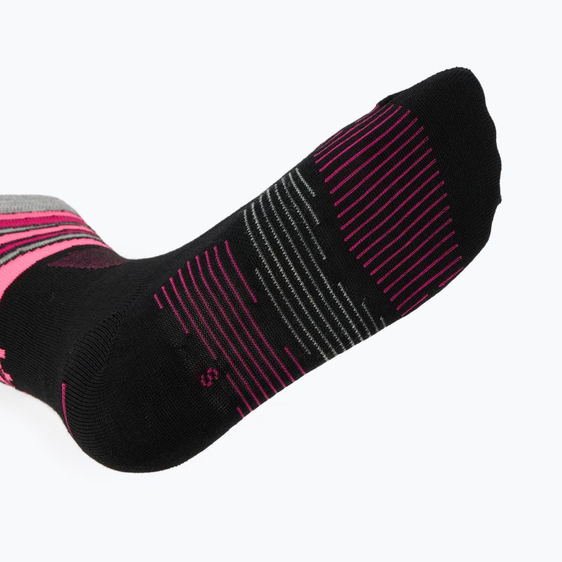 Dámske lyžiarske ponožky Mico Light Weight Superthermo Natural Merino Ski black/fluorescent fuchsia 4