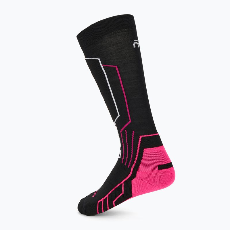 Dámske lyžiarske ponožky Mico Medium Weight Warm Control Ski black/fuchsia fluo 2