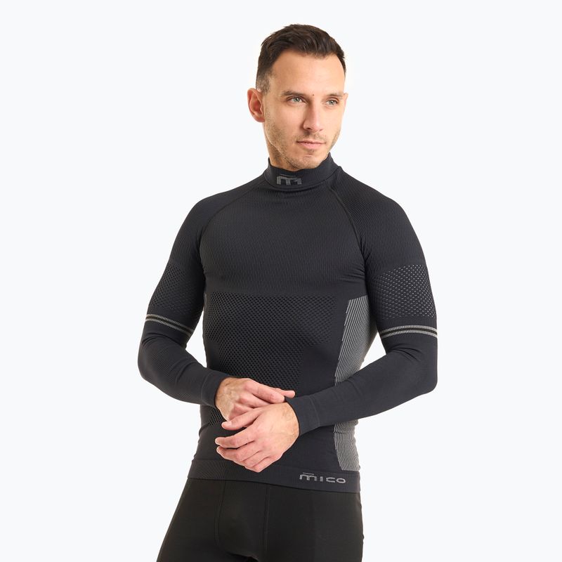 Pánska termoakčná mikina Mico M1 Mock Neck nero