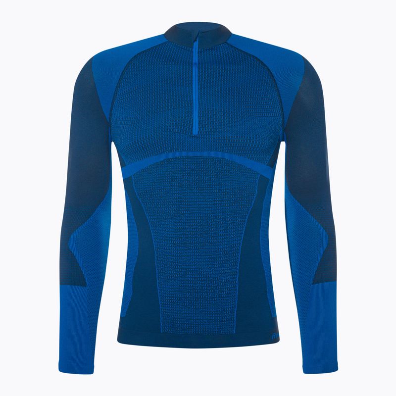 Pánske termotričko Mico Warm Control Zip Neck modré IN1852