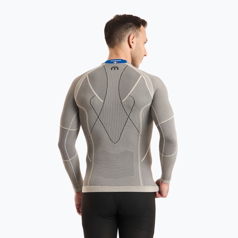 Pánska termoakčná mikina Mico Odor Zero Round Neck grigio 2