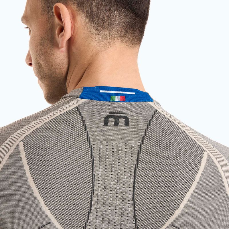 Pánska termoakčná mikina Mico Odor Zero Round Neck grigio 3