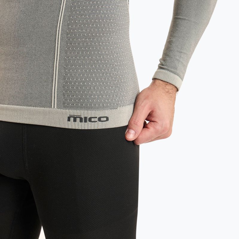 Pánska termoakčná mikina Mico Odor Zero Round Neck grigio 4