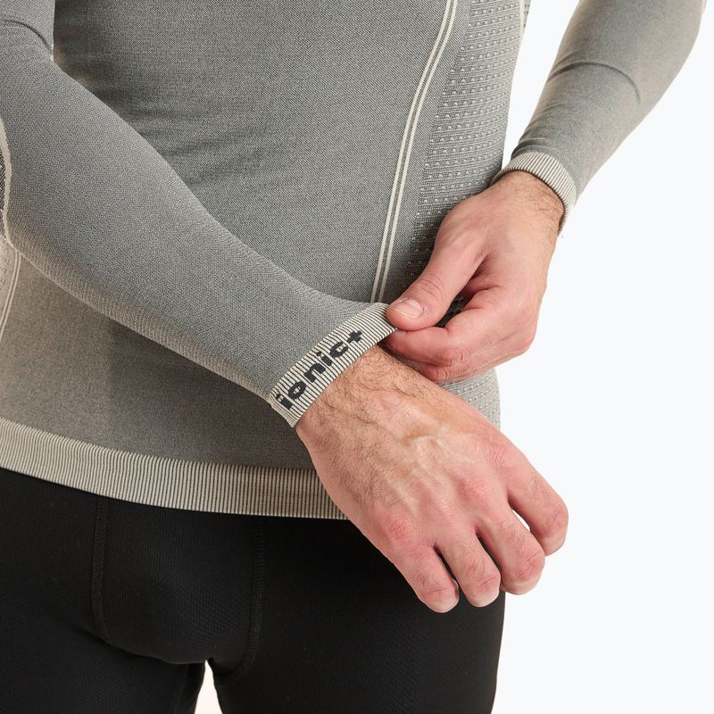 Pánska termoakčná mikina Mico Odor Zero Round Neck grigio 5