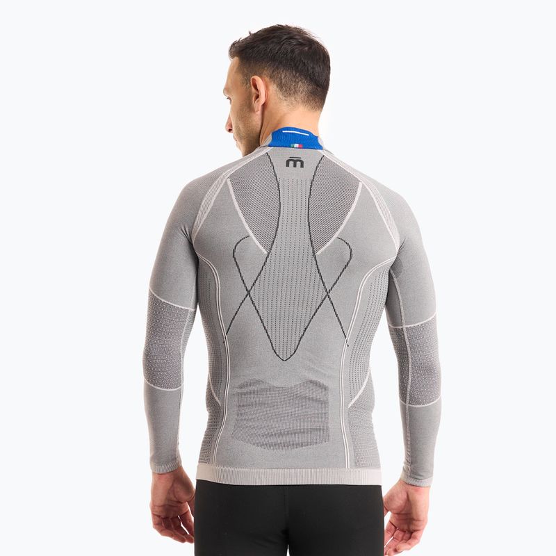 Pánska termoakčná mikina Mico Odor Zero Mock Neck grigio 2