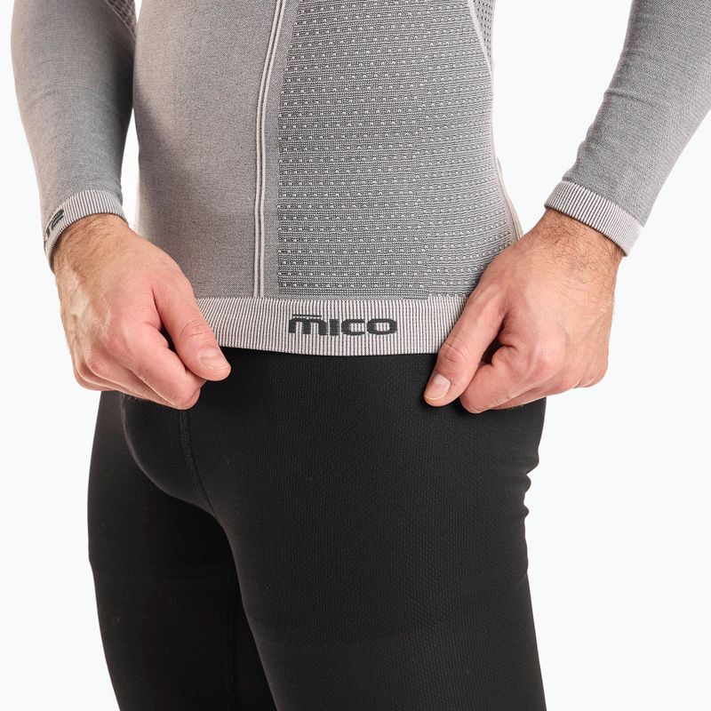 Pánska termoakčná mikina Mico Odor Zero Mock Neck grigio 4