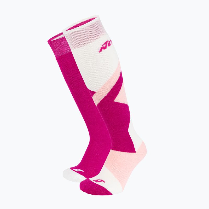 Detské lyžiarske ponožky Nordica Multisports Zimné  2 páry fuxia/ rose/ white 7