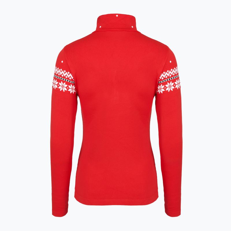 Dámska termo mikina Newland Hilde Half Zip červená/biela 2