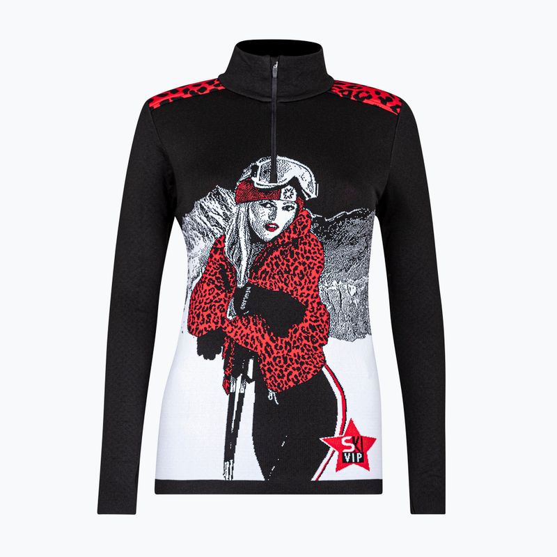 Dámska termo mikina Newland Snowdrop Half Zip black/red