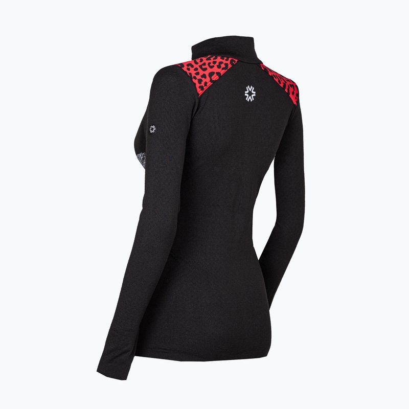 Dámska termo mikina Newland Snowdrop Half Zip black/red 2