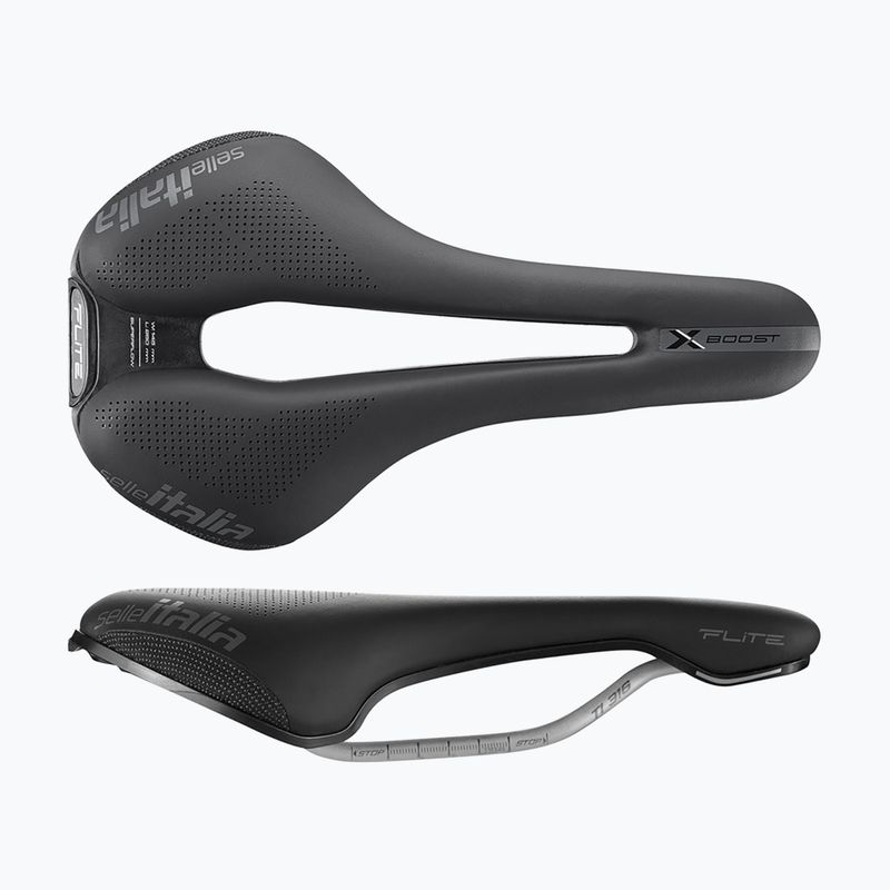 Sedlo na bicykel Selle Italia Flite Boost X-Cross Superflow, Fibra-Tek, Light Gel black 2
