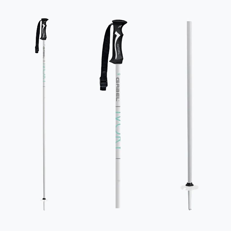 Lyžiarske palice GABEL Ivory white/aqua 2