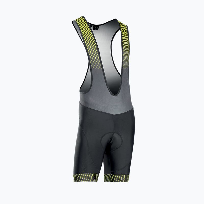Northwave Origin Bibshort pánske cyklistické šortky black/yellow 89221020
