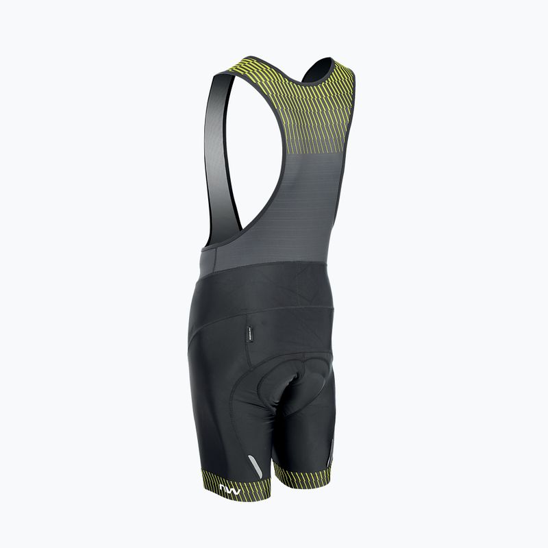 Northwave Origin Bibshort pánske cyklistické šortky black/yellow 89221020 2