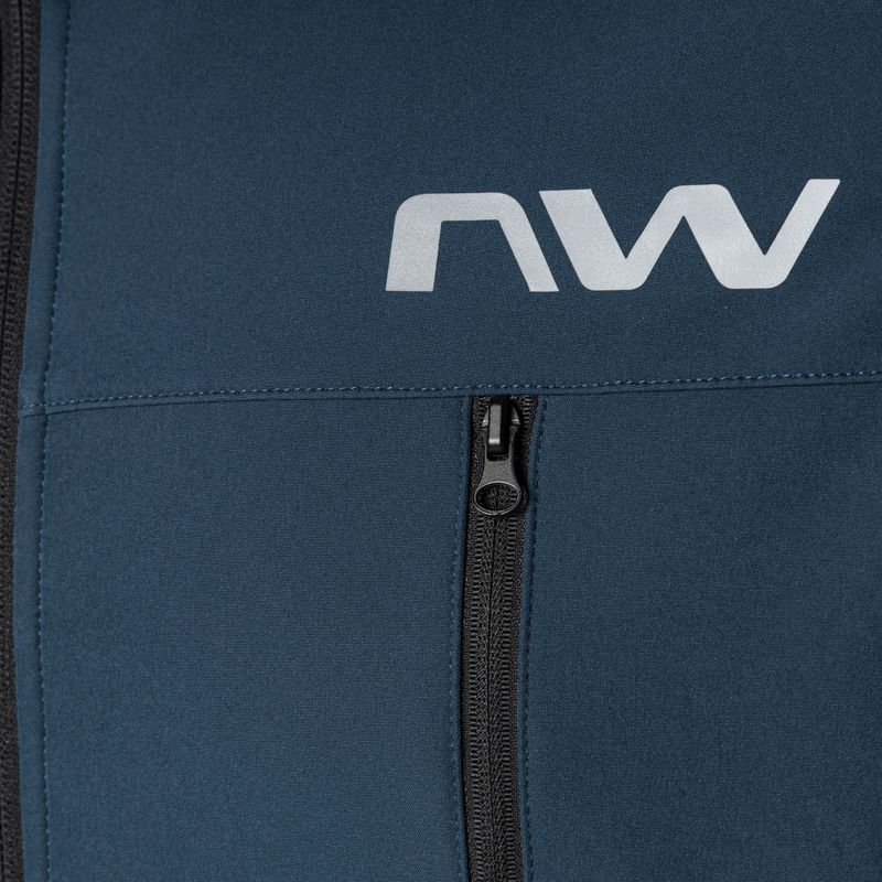 Pánska cyklistická bunda Northwave Easy Out Softshell tmavomodrá / lesná zelená 3