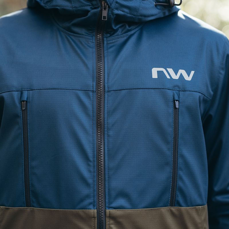Pánska cyklistická bunda Northwave Easy Out Softshell tmavomodrá / lesná zelená 9