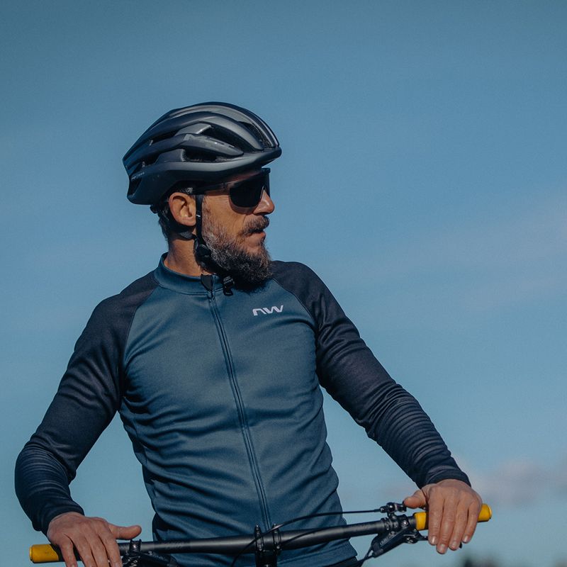 Pánsky cyklistický dres Northwave Blade 4 LS tmavo modrý / čierny 5