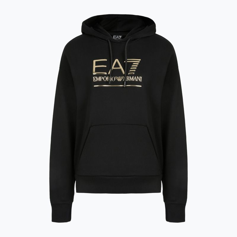 Pánska mikina EA7 Emporio Armani Train Visibility Hoodie black / gold