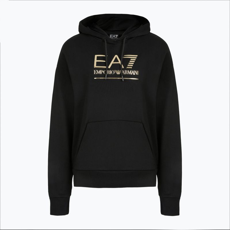 Pánska mikina EA7 Emporio Armani Train Visibility Hoodie black/gold
