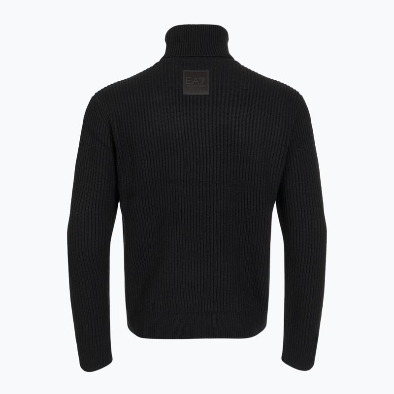 Pánsky sveter EA7 Emporio Armani Mountain Apres Ski Embroidery Knitted black / bianco emb 2