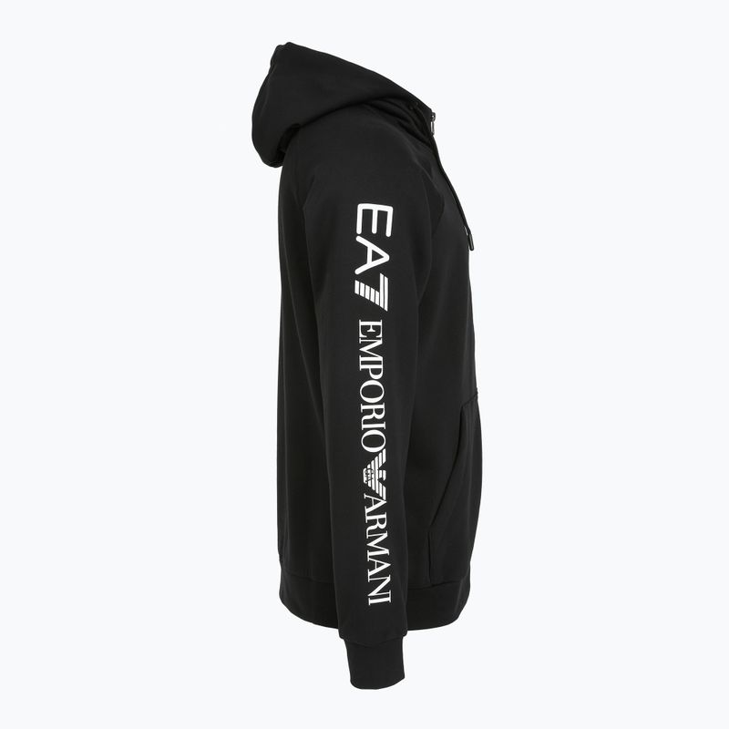 Pánska mikina Emporio Armani EA7 Train Logo Series Extended Logo Hoodie Fz black / white 3