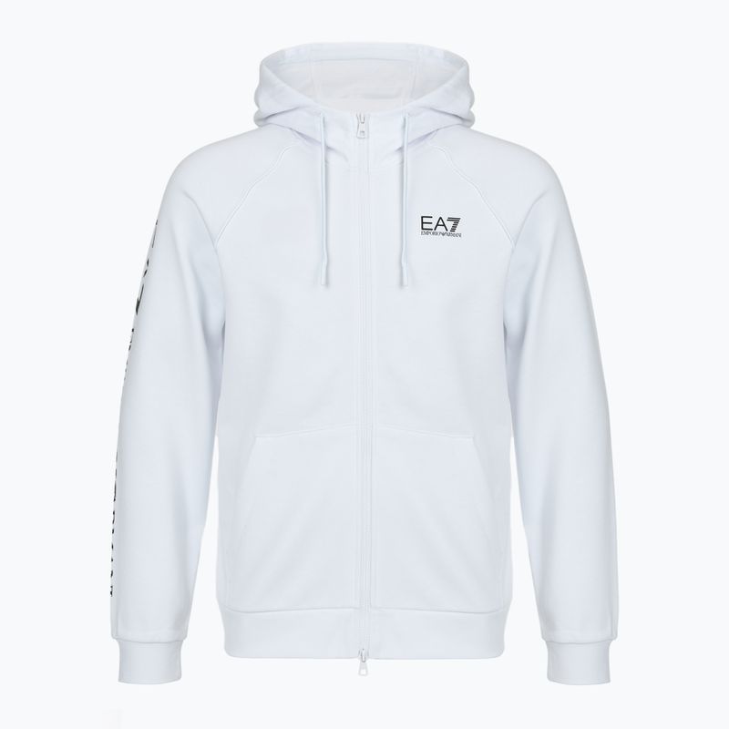 Pánska mikina Emporio Armani EA7 Train Logo Series Extended Logo Hoodie Fz white / black