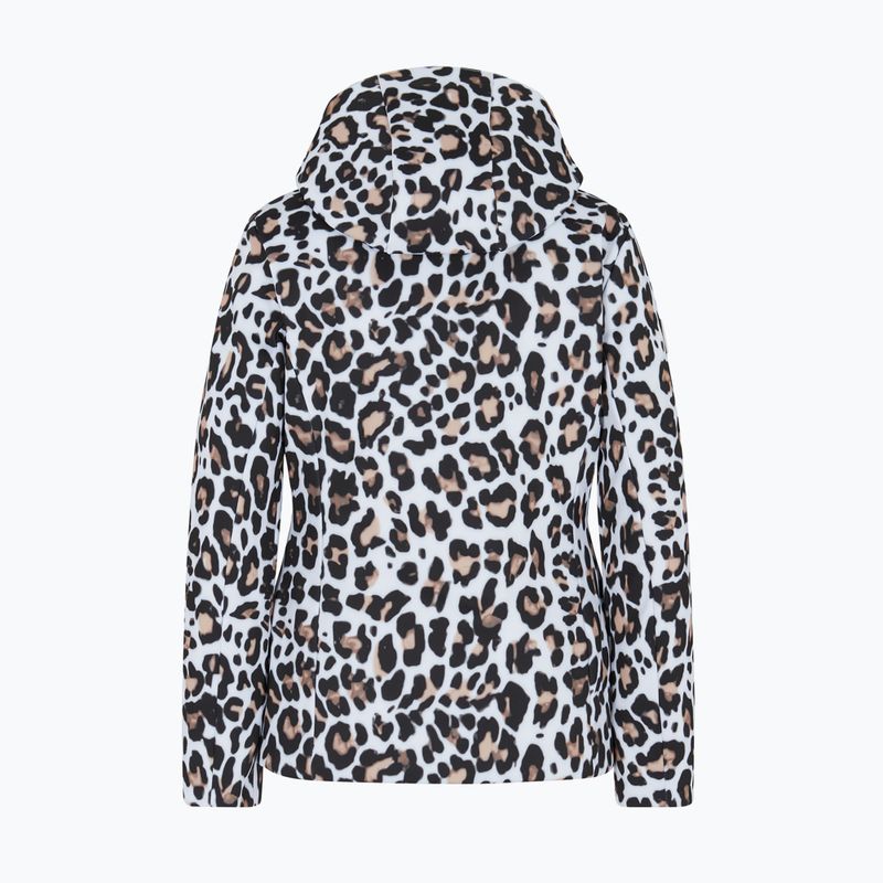 Dámska lyžiarska bunda EA7 Emporio Armani Ski Kitzbuhel Softshell fancy white animalier 2